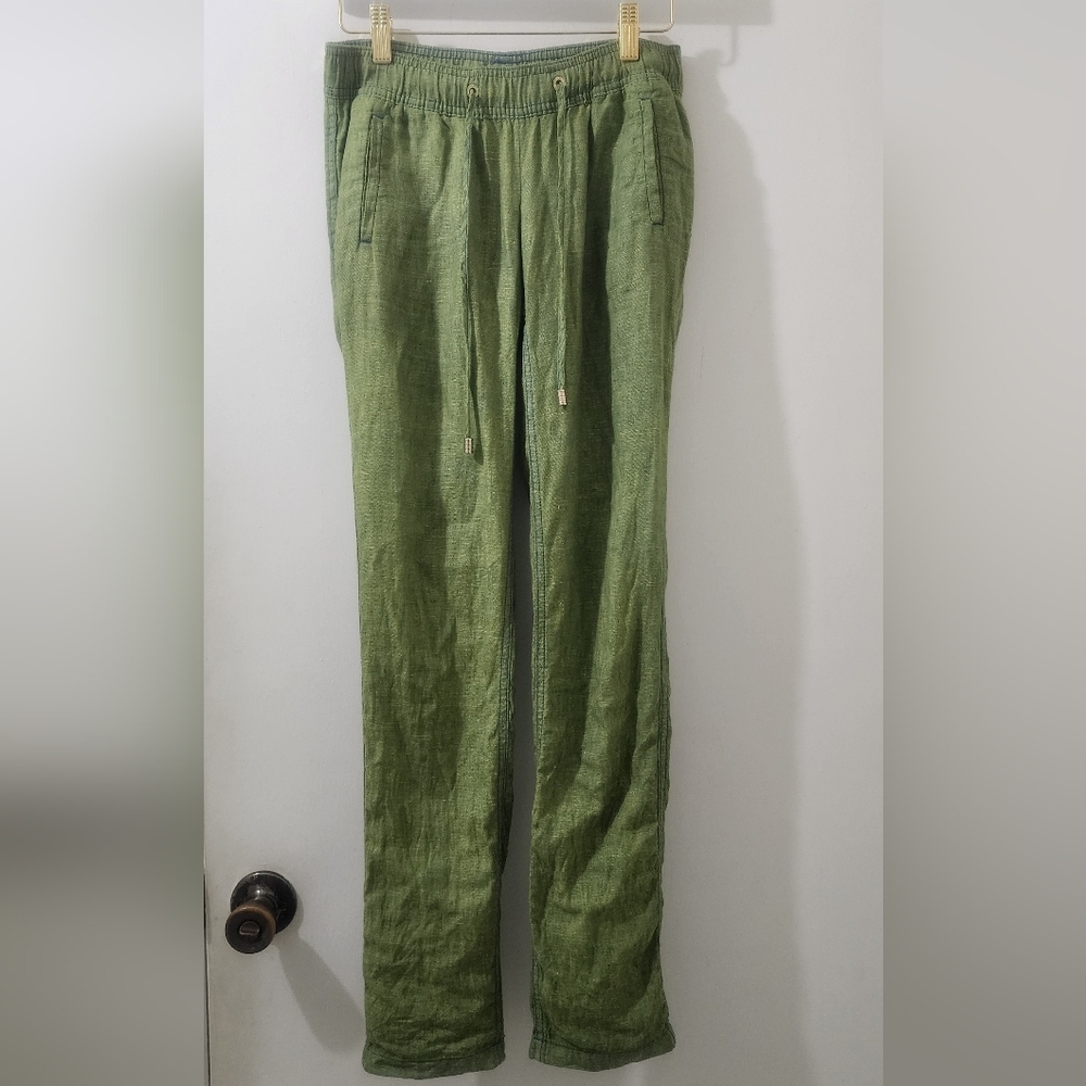 Lilly Pulitzer Green Linen Pants, Size XXS.‎